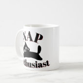 Niedlicher Kat-Nickerchen-Enthusiast Kaffeetasse (Vorderseite Links)