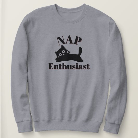Niedlicher Kat-Nickerchen-Enthusiast Sweatshirt (Design vorne)