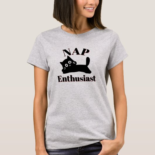 Niedlicher Kat-Nickerchen-Enthusiast T-Shirt (Vorderseite)
