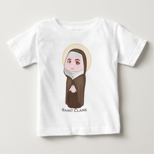 Niedlicher Katholischer Heilig-Clares Baby T-shirt (Vorderseite)