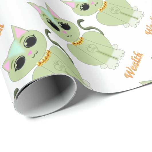 Niedlicher Kätzchen-Cartoon Geschenkpapier (Rolleneckpunkt)