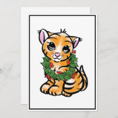 Niedlicher Kätzchentiger Feiertagskarte (Vorne/Hinten)