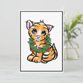 Niedlicher Kätzchentiger Feiertagskarte (Stehend Vorderseite)