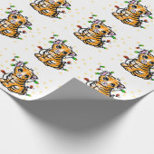 Niedlicher Kätzchentiger Geschenkpapier (Ecke)