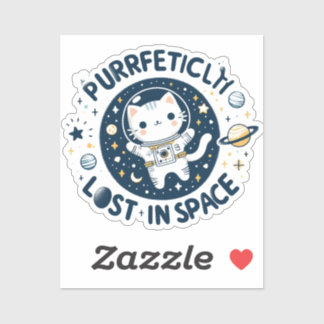 Niedlicher Katze Astronaut Vinyl Aufkleber