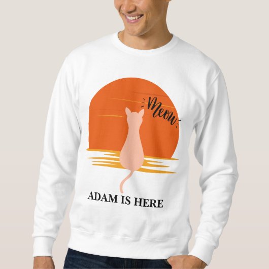 NIEDLICHER KATZE-SPORT-ANTRAG PERSONALISIERTER NAM SWEATSHIRT (Vorderseite)