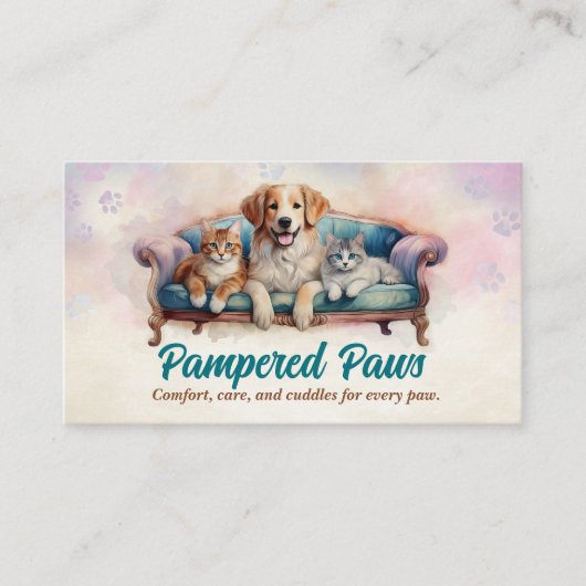 Niedlicher Katze- und Hundesitter Visitenkarte (Vorderseite)