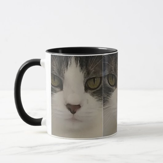 Niedlicher Katzen-Gesichts-Muster-Kaffee Tasse (Links)