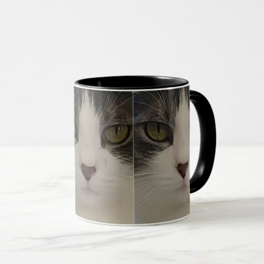 Niedlicher Katzen-Gesichts-Muster-Kaffee Tasse (VorderseiteRechts)