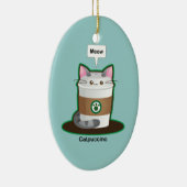 Niedlicher Katzen-Kaffee Keramikornament (Rechts)