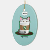 Niedlicher Katzen-Kaffee Keramikornament (Links)