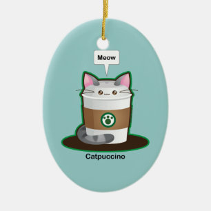 Niedlicher Katzen-Kaffee Keramikornament