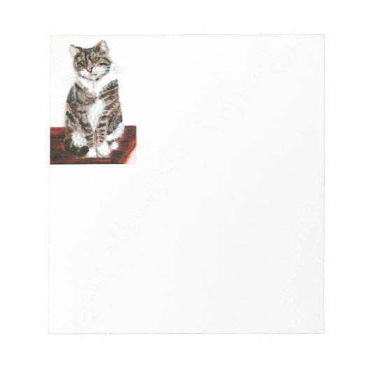 Niedlicher Katzen-Kunst-GrauTabby Notizblock (Vorderseite)