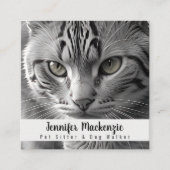 Niedlicher Katzen-Sitzer und Dog-Walker Quadratische Visitenkarte (Vorderseite)