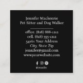 Niedlicher Katzen-Sitzer und Dog-Walker Quadratische Visitenkarte (Rückseite)