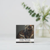 Niedlicher Katzen-Sitzer und Dog-Walker Quadratische Visitenkarte (Stehend Vorderseite)