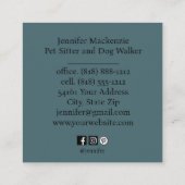 Niedlicher Katzen-Sitzer und Dog-Walker Quadratische Visitenkarte (Rückseite)