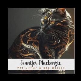 Niedlicher Katzen-Sitzer und Dog-Walker Quadratische Visitenkarte