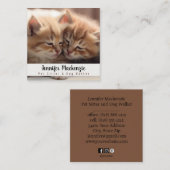Niedlicher Katzen-Sitzer und Dog-Walker Quadratische Visitenkarte (Vorne/Hinten)