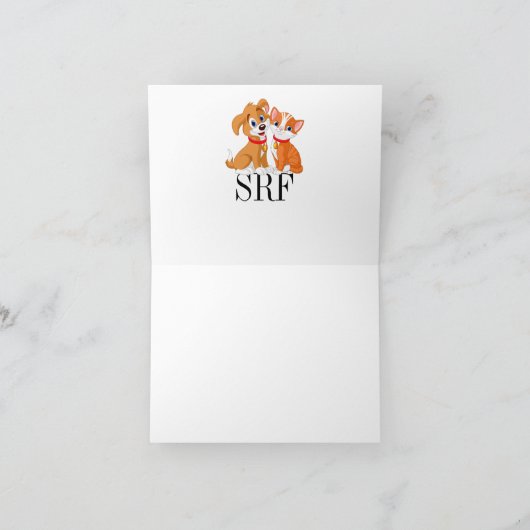 Niedlicher Katzen-und Hundefreier raum oder danken Dankeskarte (Innenseite)