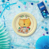 Niedlicher Katzen-Weihnachtspapier-Teller Pappteller (Party)