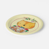 Niedlicher Katzen-Weihnachtspapier-Teller Pappteller (Schrägansicht)