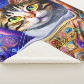 Niedlicher Katzenanfänger Neon Hintergrund | Katze Sherpadecke (3/4)