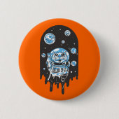 Niedlicher Katzenastronaut Button (Vorderseite)