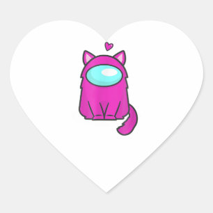 Niedlicher Katzenastronaut, Nerdy Girl Gam Herz-Aufkleber