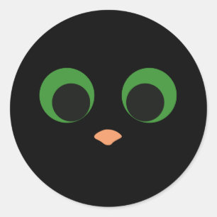 Niedlicher Katzenaufkleber für Pop Runder Aufkleber