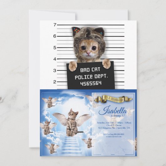 Niedlicher Katzenbold Einladung (Vorderseite)