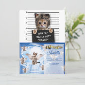 Niedlicher Katzenbold Einladung (Stehend Vorderseite)