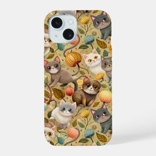 Niedlicher Katzenfall iPhone 15 Hülle
