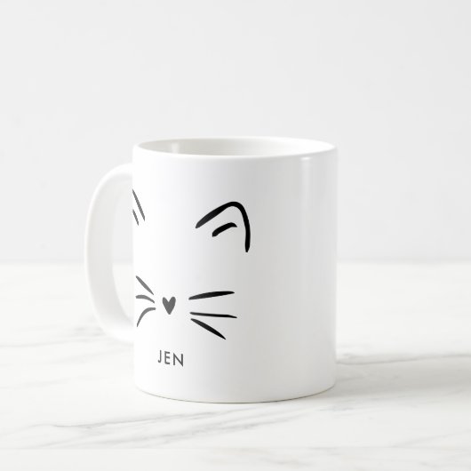 Niedlicher Katzenflüster Kaffeetasse (Vorderseite Links)