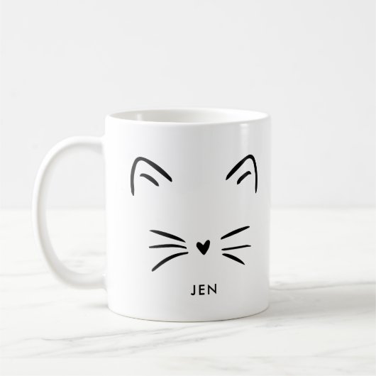 Niedlicher Katzenflüster Kaffeetasse (Links)