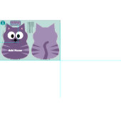 Niedlicher Katzengestopfter Tiersägemuster Individ Stoff (Kachel)