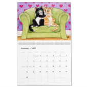 Niedlicher Katzenillustrationskalender Kalender (Feb 2027)