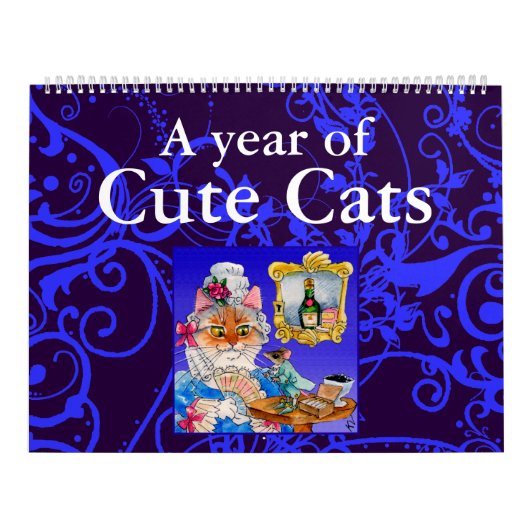 Niedlicher Katzenillustrationskalender Kalender (Titelbild)