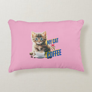 Niedlicher Katzenkaffee Liebe Dekokissen