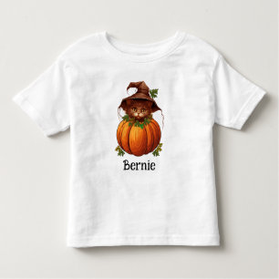 Niedlicher Katzenkatze Kürbislaterne Halloween Nam Kleinkind T-shirt