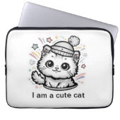 Niedlicher Katzenklappdeckel Laptopschutzhülle (Vorderseite)