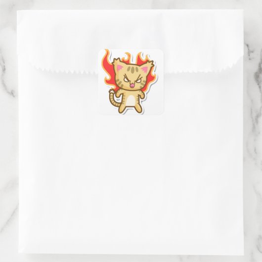 Niedlicher Katzenkletterkitt Quadratischer Aufkleber (Tasche)