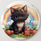 Niedlicher Katzenknopf Button (Vorderseite)