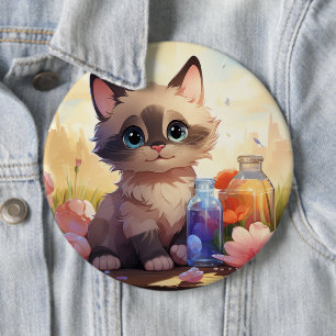 Niedlicher Katzenknopf Button