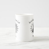 Niedlicher Katzenkreisrahmen und Ihr Text Porzellantasse (Vorderseite)