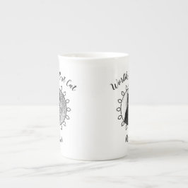 Niedlicher Katzenkreisrahmen und Ihr Text Porzellantasse