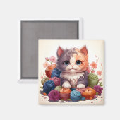 Niedlicher Katzenmagnet Magnet (Vorderseite/Rückseite)