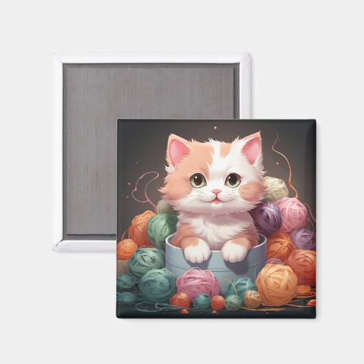 Niedlicher Katzenmagnet Magnet (Vorderseite/Rückseite)