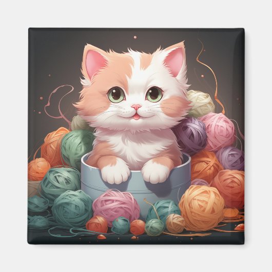 Niedlicher Katzenmagnet Magnet (Vorne)