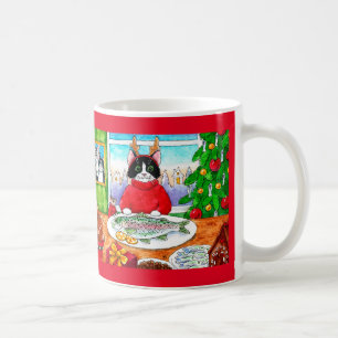 Niedlicher Katzenmaus Weihnachtsfeiertag Tasse